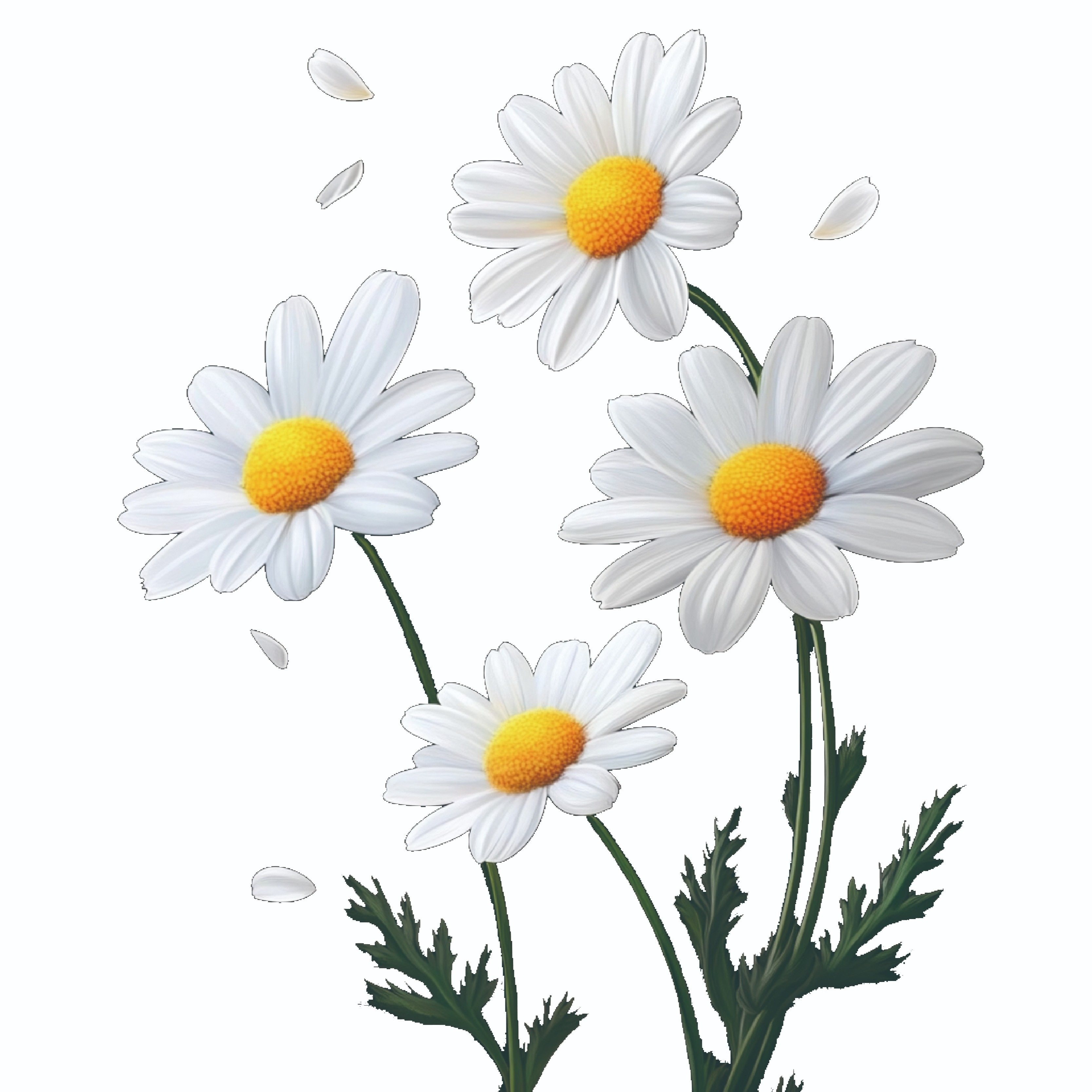 

Premium Daisy Flower Decals - High-quality, Double-sided Transparent Vinyl Stickers For Motorcycles, Car & Body Decor, Plastic Stickers