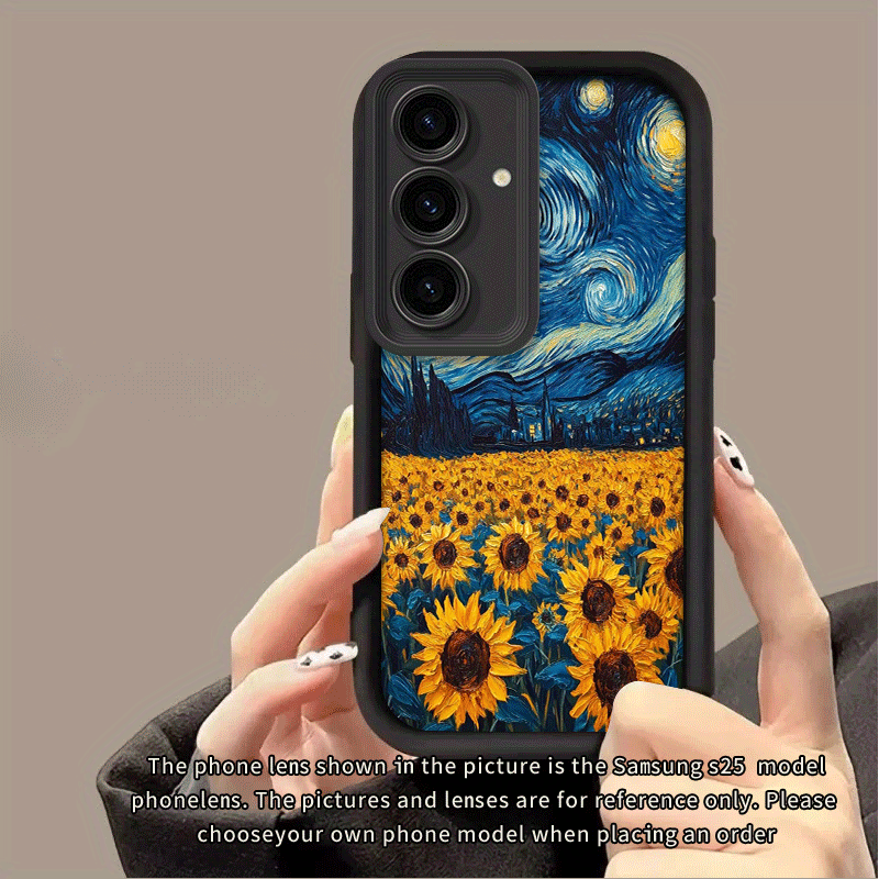 TEMU Phone Case - Creative Oil Painting Sunflower New Phone Case For Galaxy
