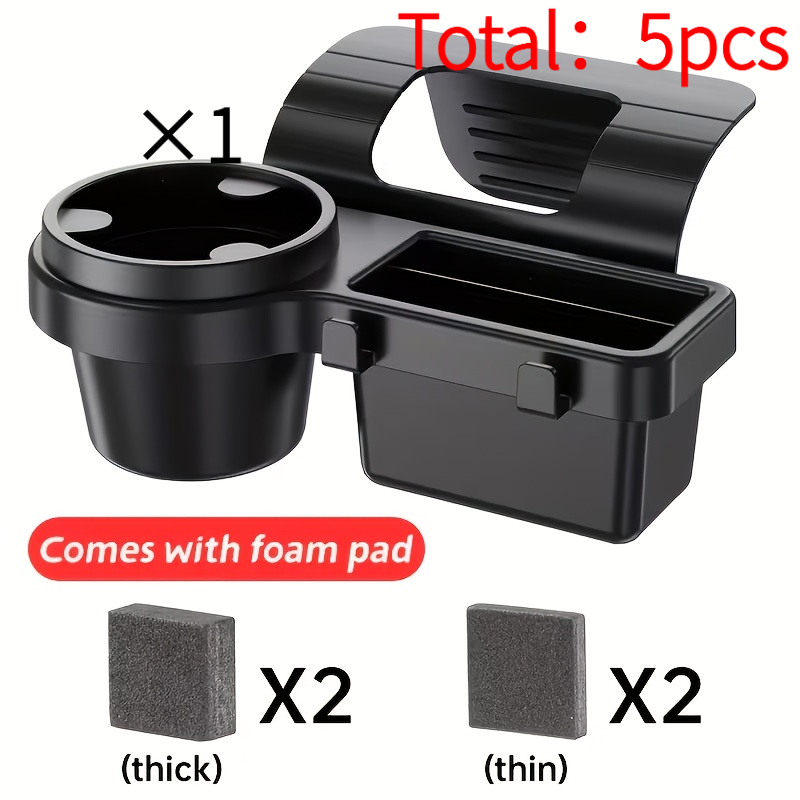 Image of Set Of 5 Car Side Trays For Windows And Doors, Including Cup Holders, Phone Holders, And Water Bottle Holders. Removable Storage Trays Are Stable And Non-slip, , Compatible With Most Car Models