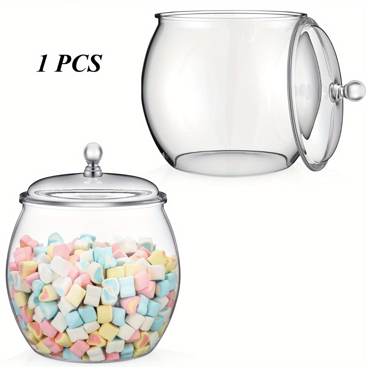 1pc Airtight Food Storage Jar - Grade Plastic Container W/ Sealing Lid For Flour, Pasta, Pet Food And Kitchen Decor