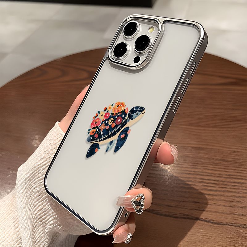 phone case sea turtle floral electroplated   phone case suitable for   iphone 17 16 pro     16 pro 15 pro max 15 pro 15 plus 15 14 14 plus 14 pro 14 pro max 13 13 pro 13 pro max 12 12 pro 12 pro max 11 11 pro 11 pro max