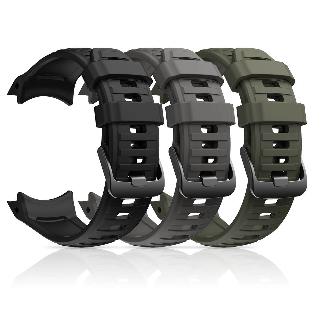 Cinturino In Silicone Compatibile Con TomTom Adventurer, Runner, Spark - Arancione E Grigio, Regolabile