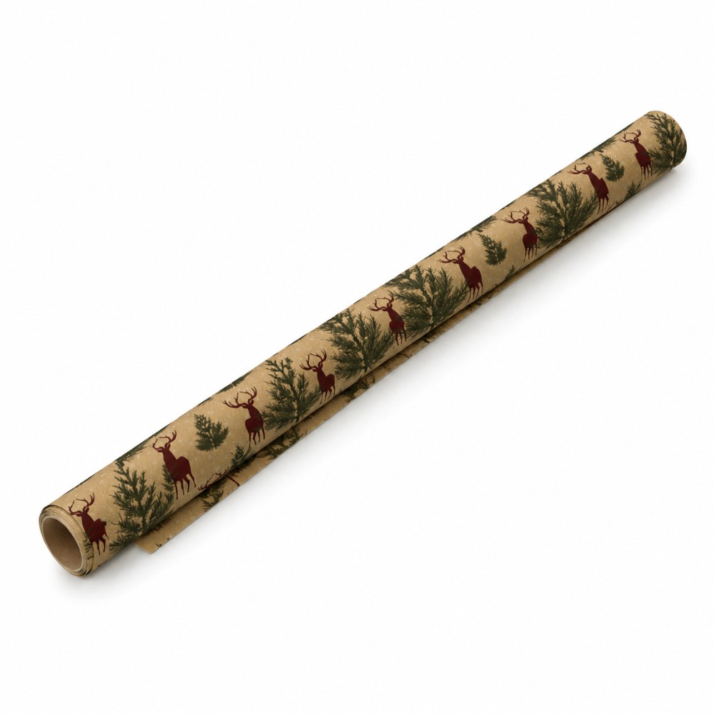 TEMU 1 Rolle Weihnachtsgeschenkpapier, Hintergrund Rentier Druck Geschenkpapier 16. 196.85 Zoll, Rustikales Winter Feiertagsdeko Papier für