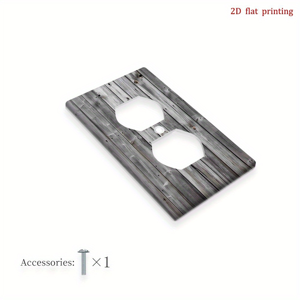 TEMU 1pc Decorative Switch Plate Cover - Rustic Decor With Realistic Wood Plank & Nail , For Outlets/switches, Fits Single/double Gang Electrical