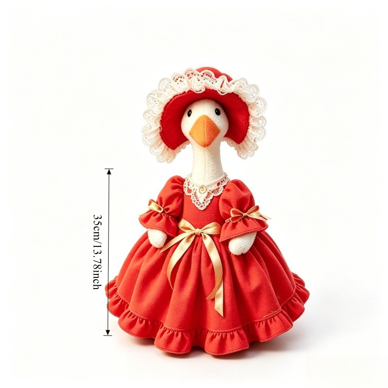 TEMU 2026 Christmas New Porch Lolita Goose Outfit 23-inch Porch Goose Valentine's Day Summer Outdoor Garden Yard Patio Lawn Decoration Festival Costume Set Factory