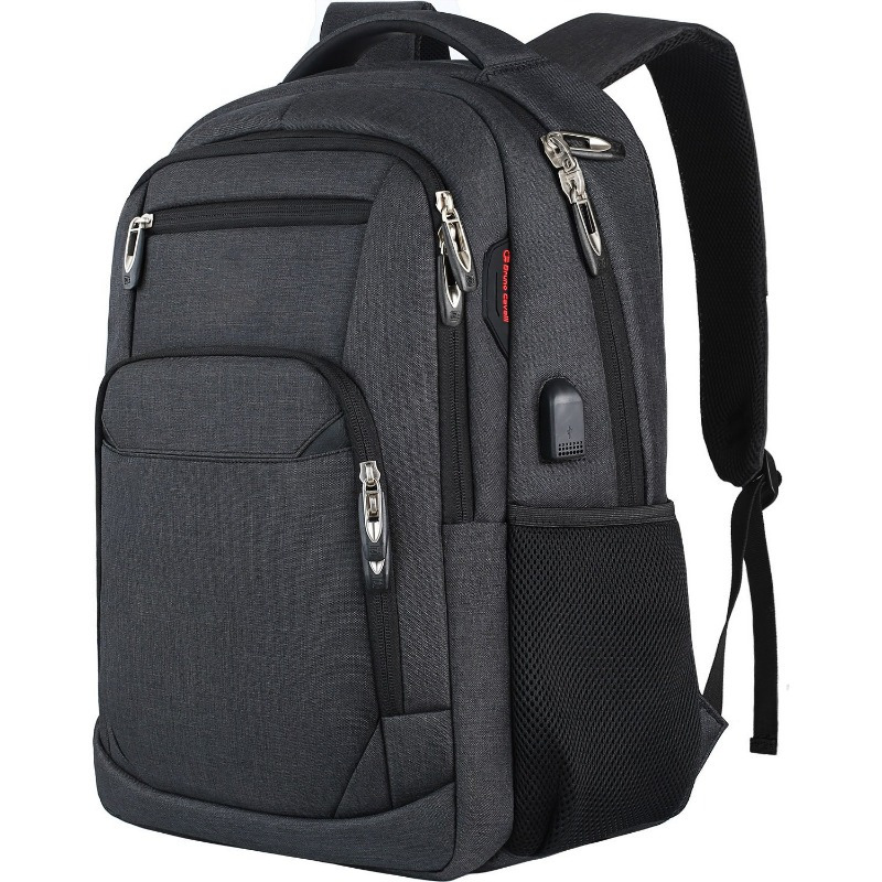 

Oxford Fabric Backpack With Usb Port & Headphone Jack, Breathable Padded Shoulder Straps For Travel And Hiking