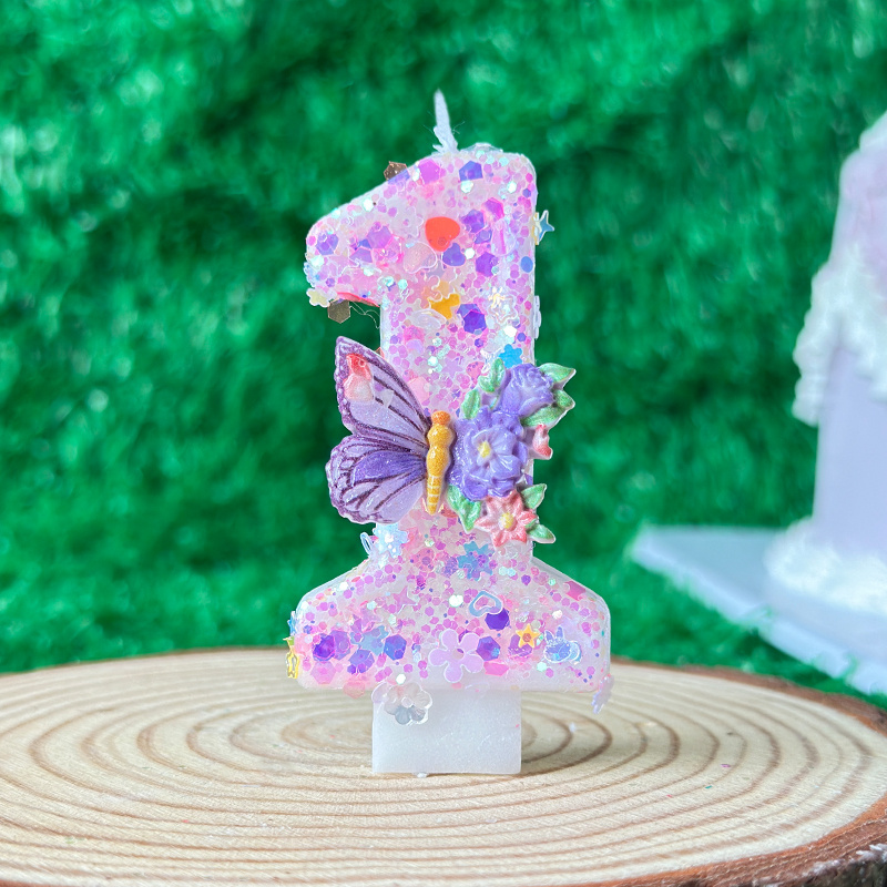 Gradient Purple Candle 3d Number Candle For Festive Celebrations And Birthdays
