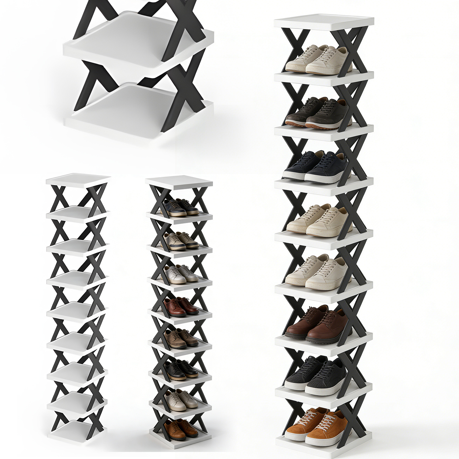 High-capacity 9-layer Shoe Storage Tower With Design, Portable Shoe Organizer For Closets And Mudrooms, Ideal For Apartments And Dorms