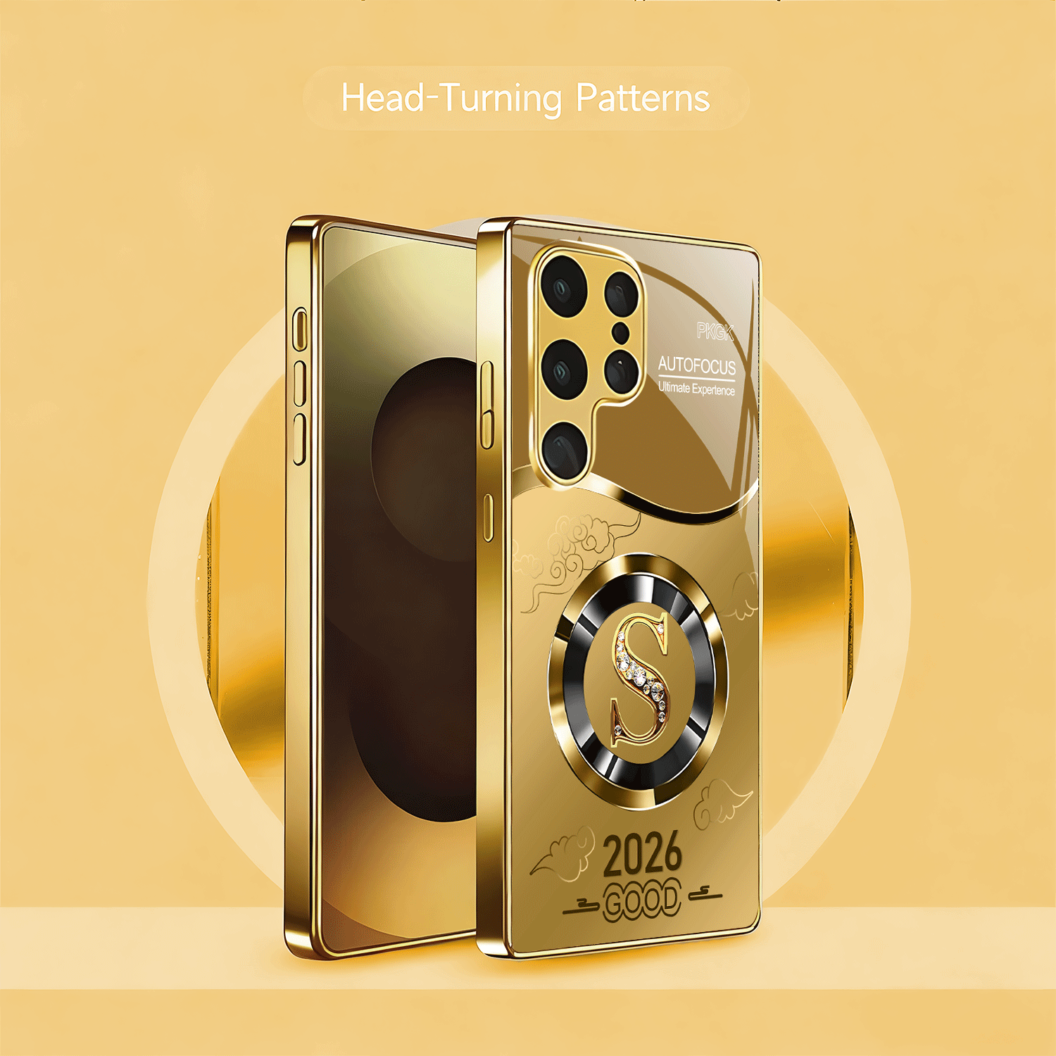 TEMU Phone Case: Gold-plated Phone Case With Circular Design, Compatible With Galaxy S26/s25/s24/s23/s22/s21, S25/s24/s23/s22/s21 Plus/ultra, S24/s23