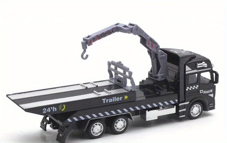 1pc Alloy Police Rescue Vehicle Pull-back Car Model, Traffic Rescue Vehicle Crane Transporter Car Model