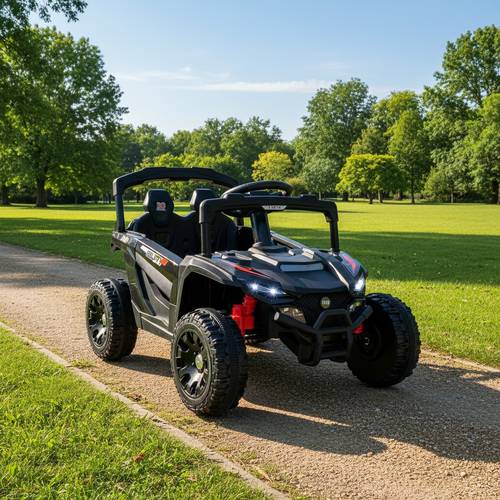 12V Electric UTV for Kids, Car With, 3 , LED Lights, Music, And Suspension, Outdoor Vehicle for Boys And Girls 3+