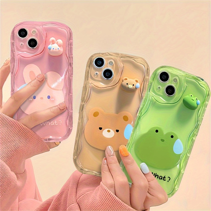 Coole IPhone 13 Hülle Mit Kuscheligem Hasenbär-Motiv – Transparent, Mit Kartenschlitz & Ecken-Schutz