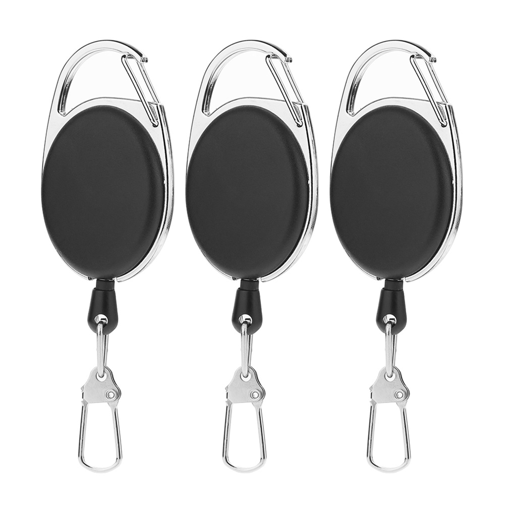 2d 2-8pcs Elastic Key Chain Fly Fishing Retractor Tools Extractor Keeper Retractable Key Chain Alloy Key Rings