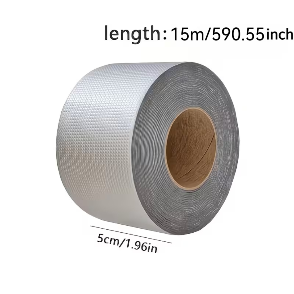 TEMU 1 Roll 15m Heavy-duty Waterproof Aluminum Foil Tape - , High-temperature Resistant, Thermal Insulating, Leak-proof And Rust-proof, Instant