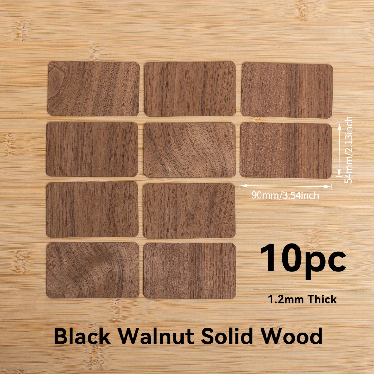 Image of Wood Business Card Blanks – Solid Wood, 1.2mm Thick, 90×54mm – Ideal For Laser Engraving, Wooden Tags, Name Cards, Diy Crafts (blank Only, No Customization Included)