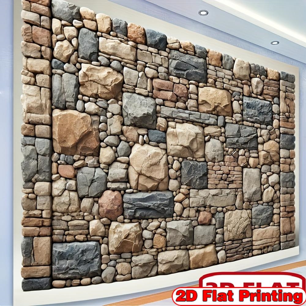 2D Plat, 2D Plat - 2D Plat, 2D Plat - 2D Plat 1 stuks, Stenen Muur Achtergrond | Realistische Polyester Fotografie Achtergrond voor Binnen/Buiten Decor, Studio Props, en Party/Evenement Decoraties