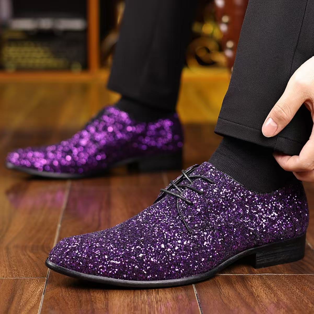 glitter dress shoes sold on Temu United States