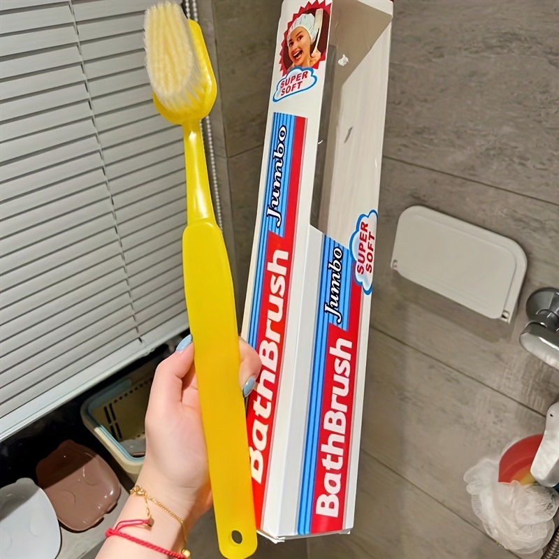 TEMU 1 brosse de douche extra-large à poils souples - Durable, nettoyant corporel manuel, convient pour un nettoyage complet du corps, aucune pile .