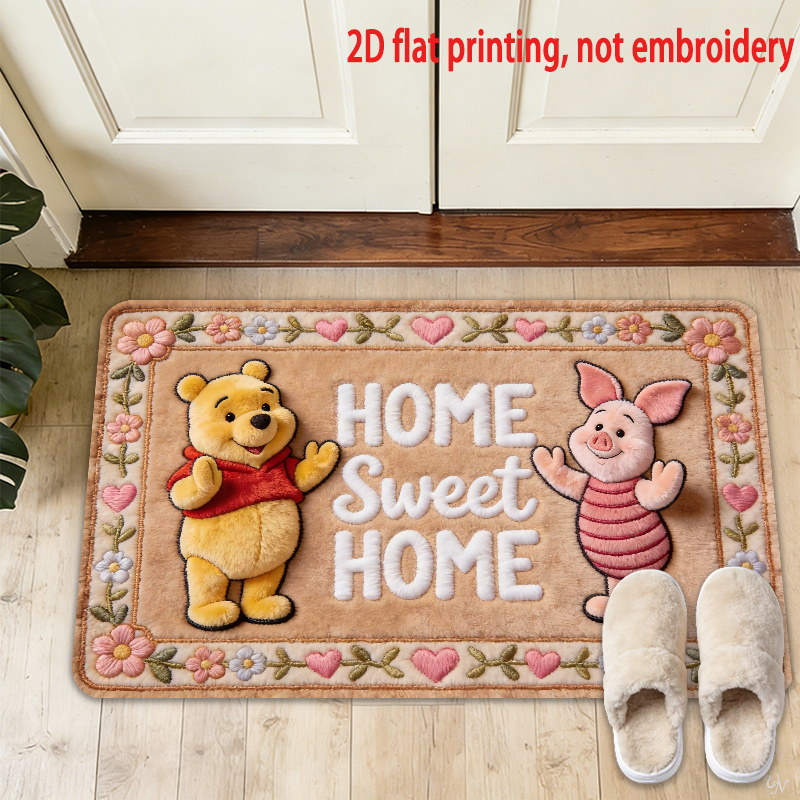     1pc   and   doormat carpet soft flannel floor mat suitable for home use comfortable indoor mat 2d flat   room carpet with high density weaving and durable