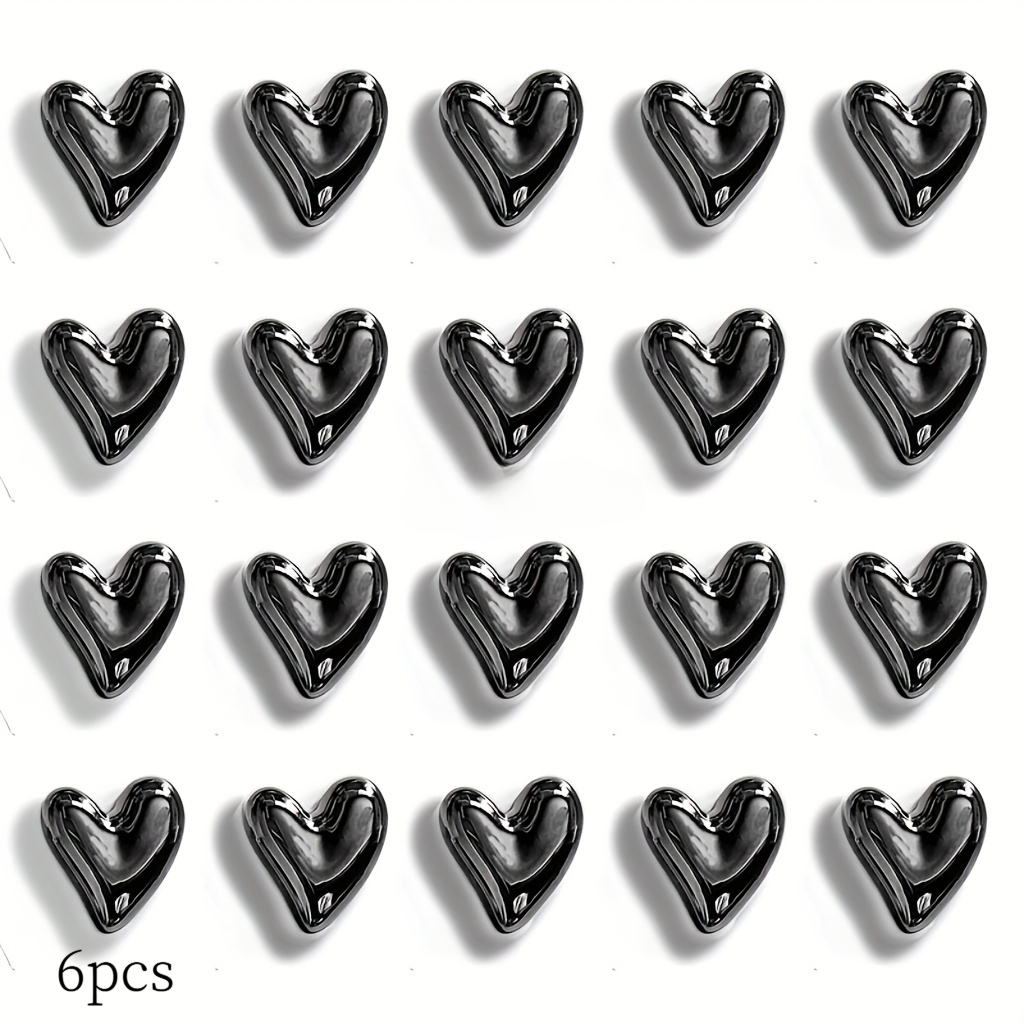 TEMU 6 pezzi Magneti da frigorifero a forma di cuore color in ferro, eleganti e facili da applicare, adatti per frigoriferi, lavagne magnetiche,