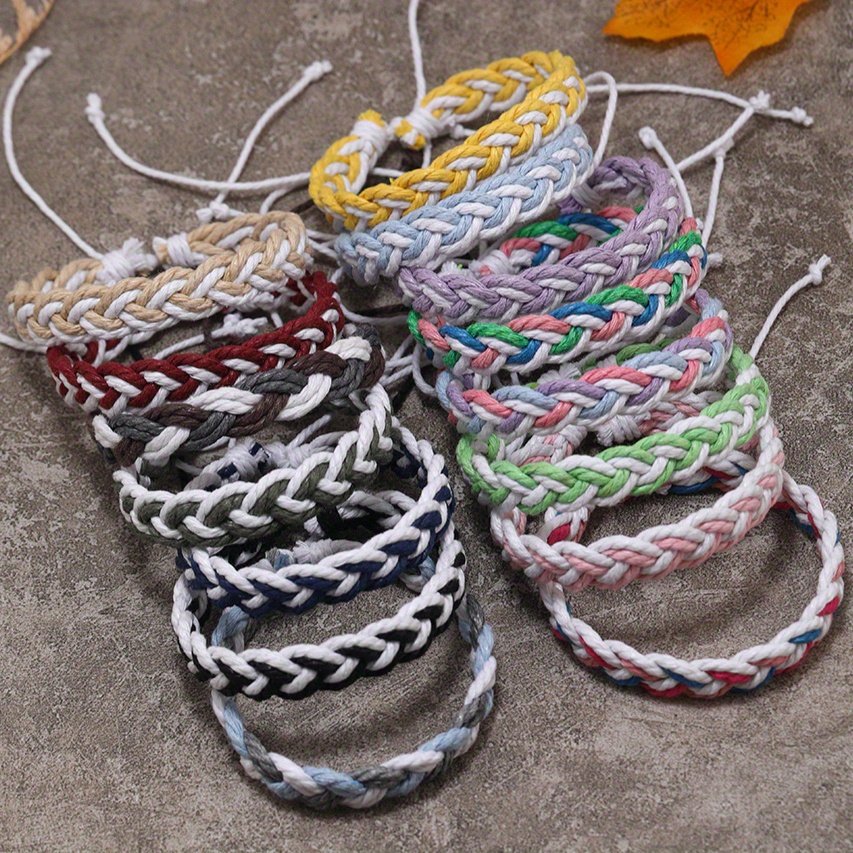 12pcs Bohemian Braided Bracelet Set, Unisex