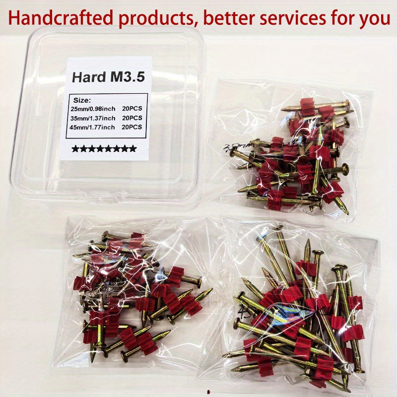 E-shop Verbesserte 60-teilige Multi-Typ Nagelsets: Verzinkt, Ziegelsetzer, Stanznägel, gehärteter Stahl - Kompatibel mit pneumatischen Naganlagen,