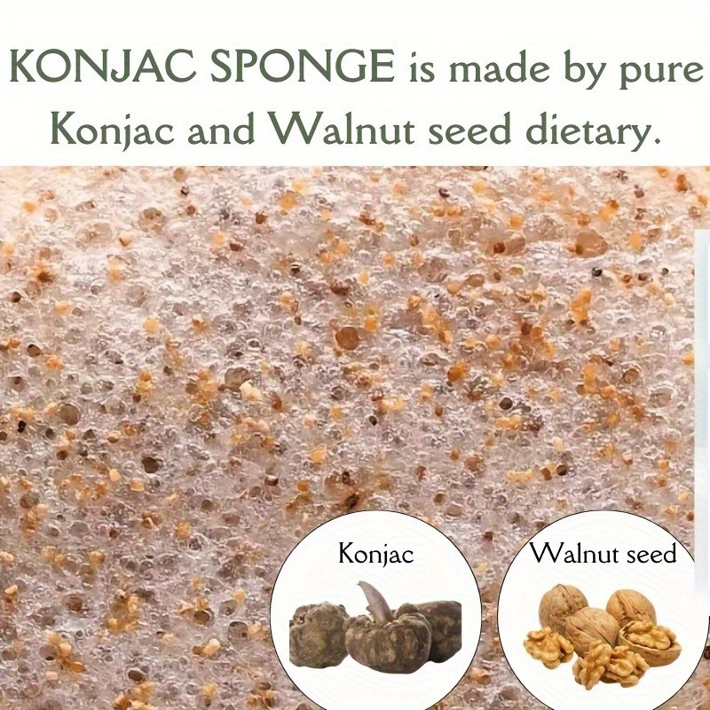 Light Beige Konjac Sponge with Hook, Gentle Exfoliating Tool