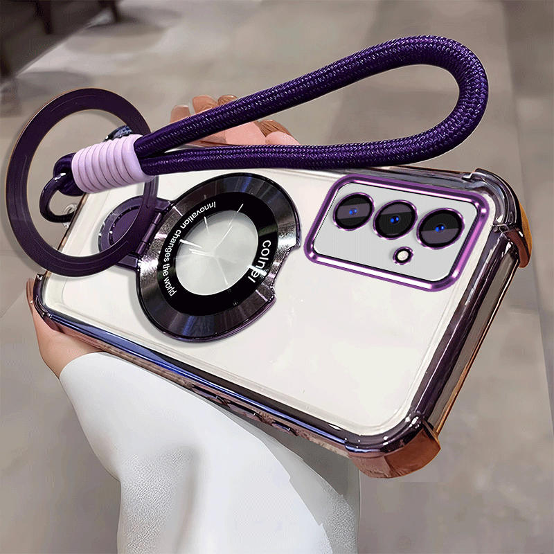 TEMU Phone Case: Case For A17 Candy Wrist Strap Lanyard Folding Bracket Stand Holder Phone Casing Transparent Shockproof Soft Phone Case