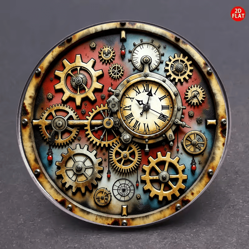 TEMU 2d Flat, 2dflat 1pc Steampunk Gear Brooch, Innovative Corsage Unique Clothing Badge, Very Suitable For Bags, Clothing, Necklines And Hats,
