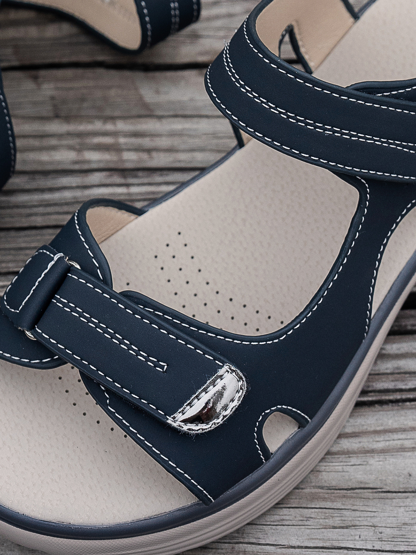   womens ankle strap sandals thick platform wedge heel breathable pu cover open toe casual   with cushioned insole secure straps for summer   Product details 18