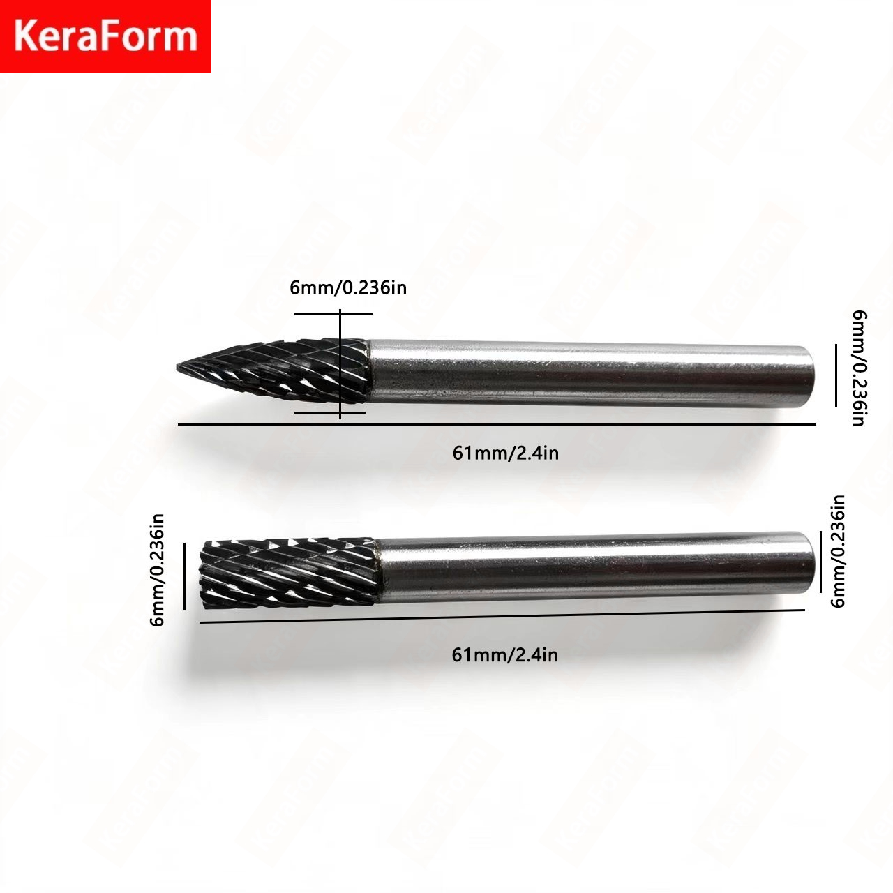 TEMU Keraform 2pcs Set: Aex/gx Style 1/4-inch Rotary Burr Set For Deburring. Suitable For Grinding, Polishing, And Enlarging Holes In Wood And Metal;
