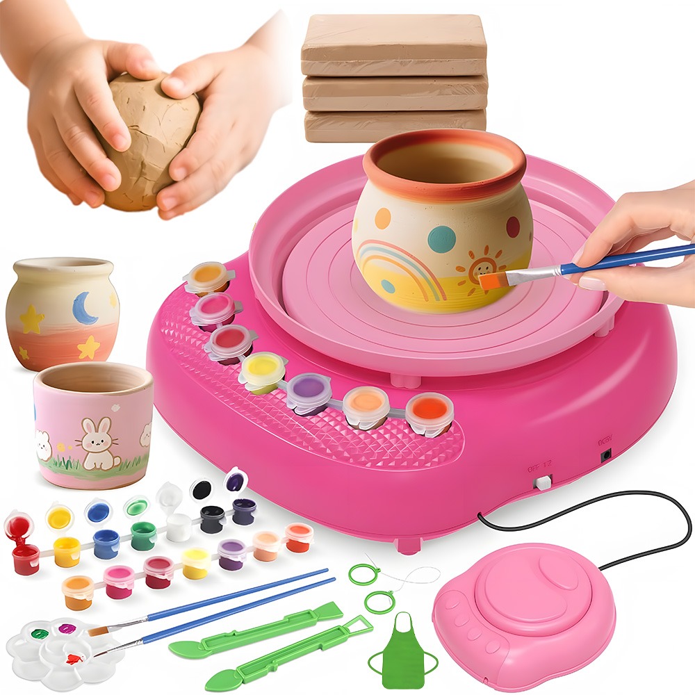 Image of Clay Sculpting Tool Set With Rotating Turntable; Suitable For Versatile Pottery Carving And Shaping, Portable Crafting, And Home-based Pottery Modeling And Leisure