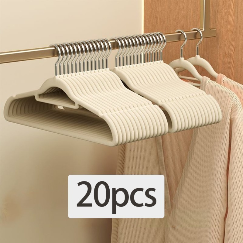 TEMU 20pcs Velvet Texture Hangers, Powder-coated Non-slip Hangers For Home Use, Christmas And New Year Gifts