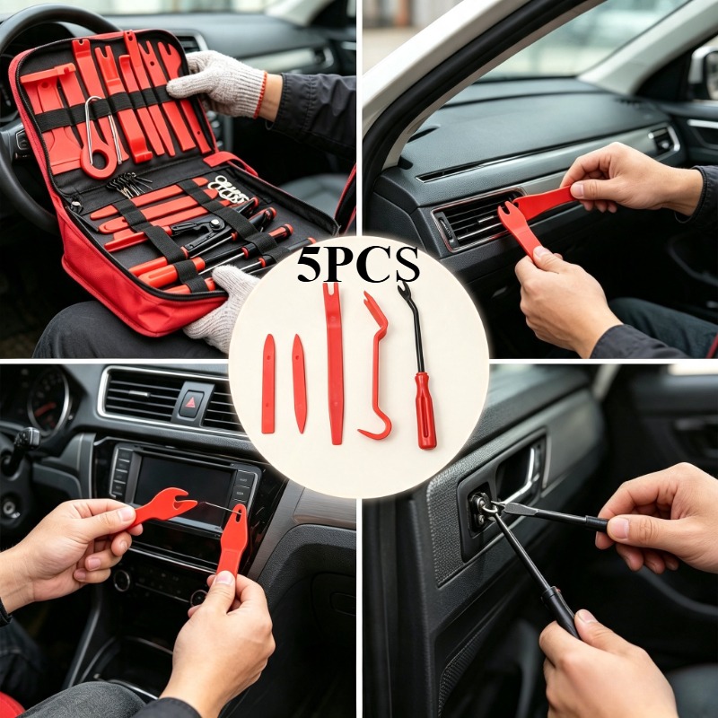 TEMU A Set Of Tools For Removing Car Interior Trim, Including A Pry Bar For Vehicle Disassembly, A Screwdriver For Car Door Panels, Dashboards, And