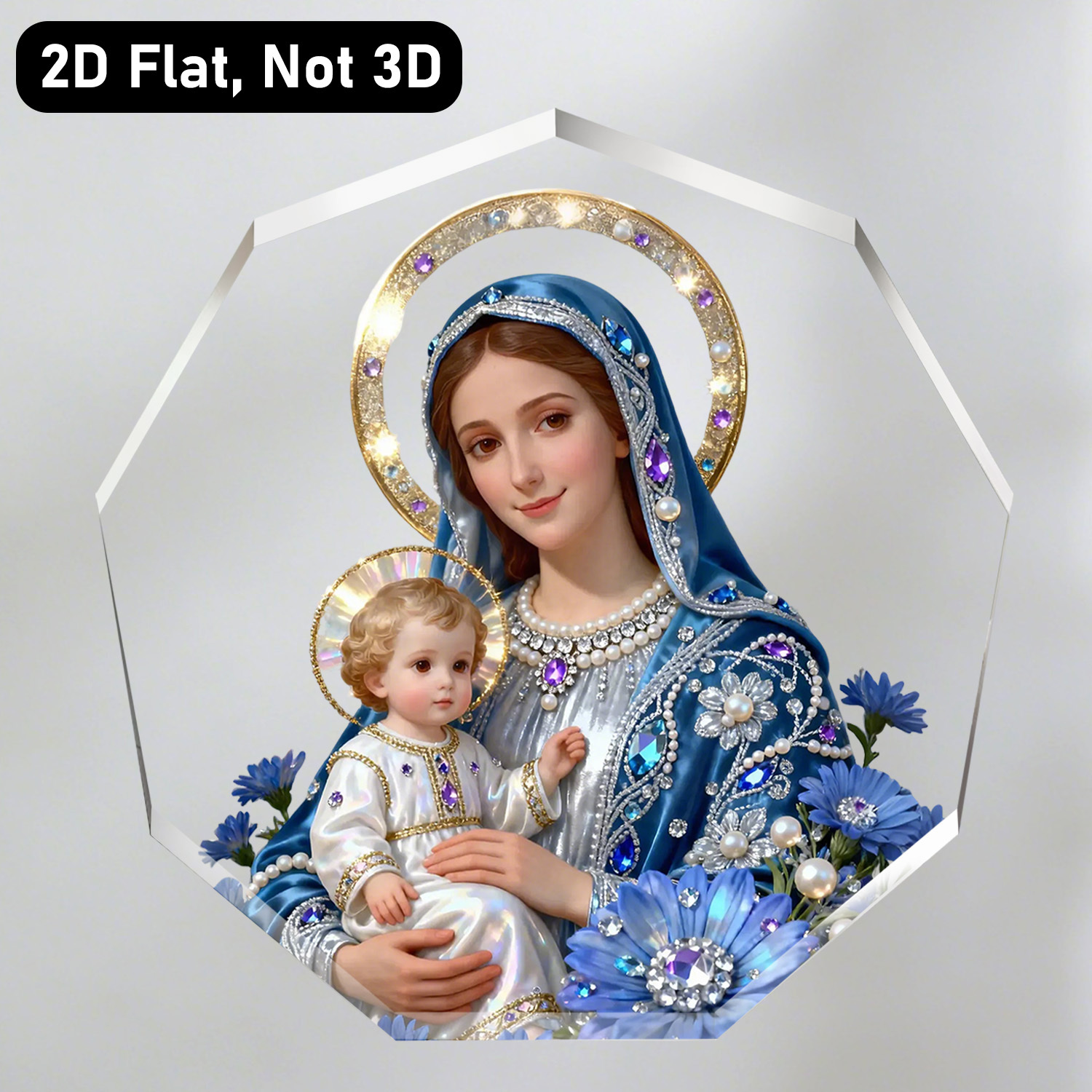TEMU 2d Flat, 1pc Holy Night Scene Acrylic Ornament - Christmas And Christ Religious Church Desktop Decorative Sign And Plaque, Christian Tabletop
