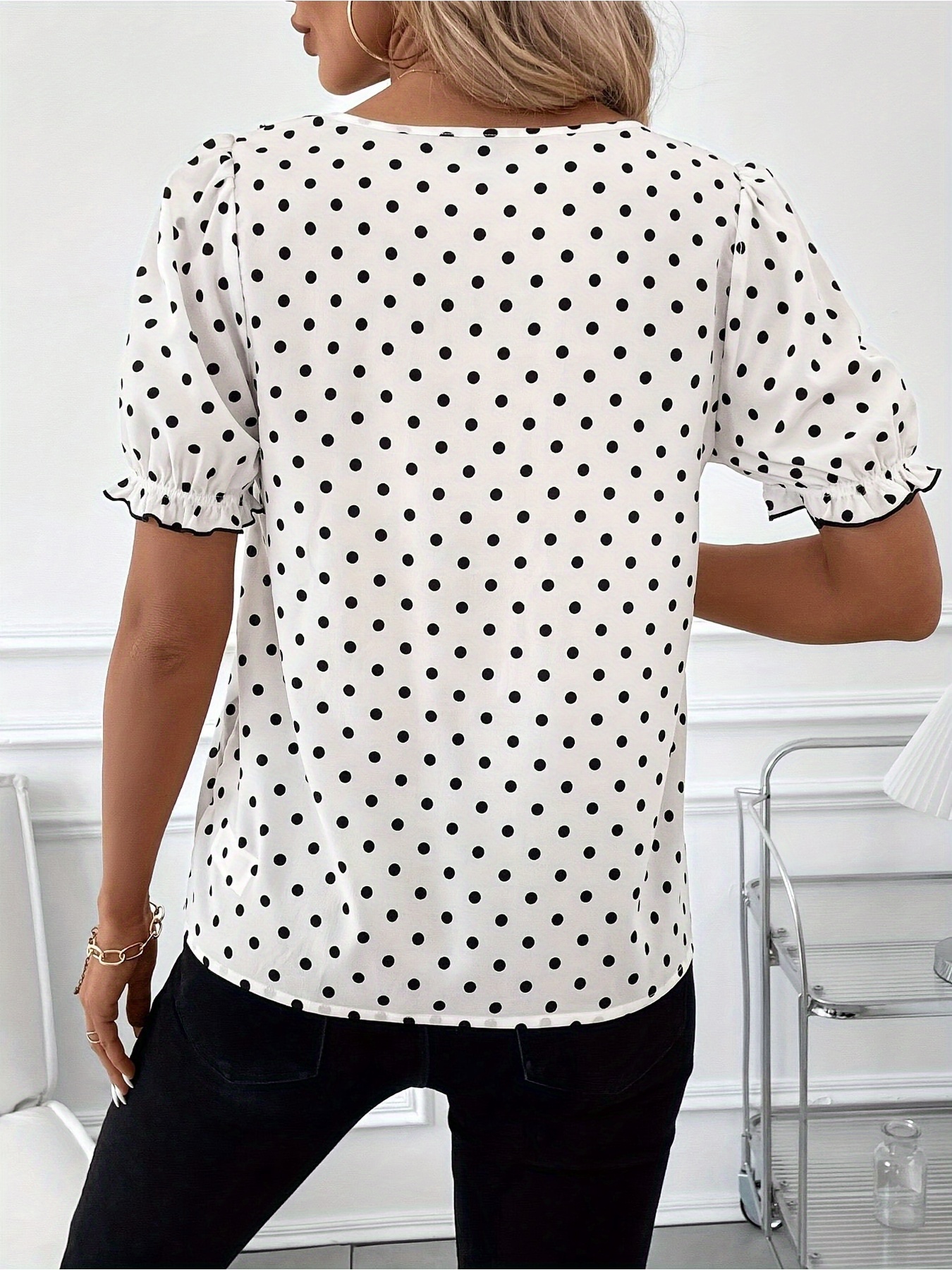 plus size plus size womens elegant red white polka dot t Temu