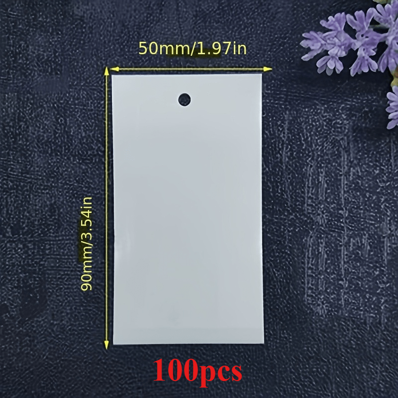 TEMU 50/100pcs Étiquettes Rectangulaires pour Vêtements, Cartes de Vœux Vierges à Écrire à , Étiquettes Volantes, Étiquettes Vierges