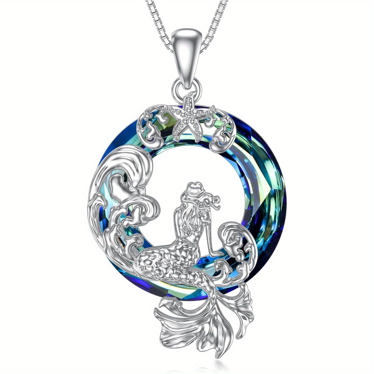 Image of Mermaid Necklace 925 Sterling Silver Jewelry Birthday Christmas Gift For Women