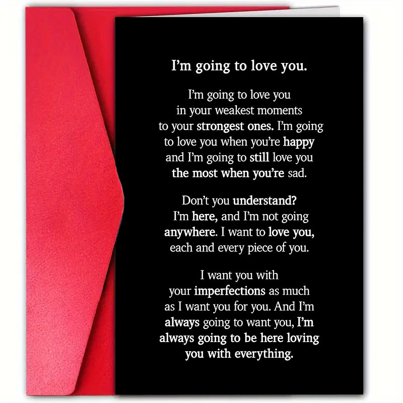 

1pc Love & Support Valentine's Day Card, 12cm X 18cm, High-quality Paper, Universal Greeting For Family, , Son, Daughter, Girlfriend, - Birthday Wishes