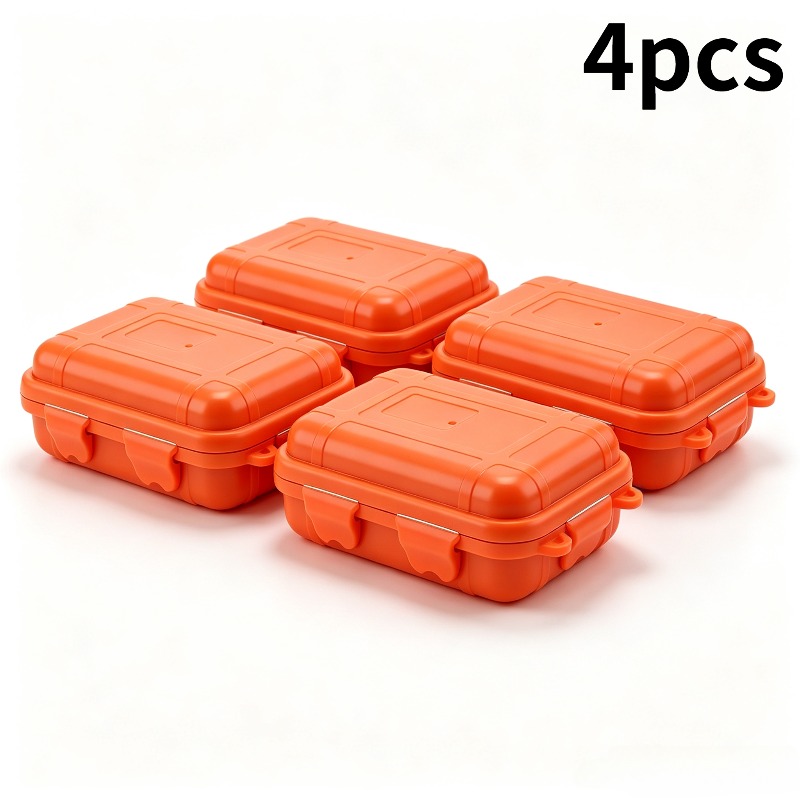TEMU 4pcs Tool Portable Protection Box Set With Removable Inner Lining Cushion, Storage Box Suitable For Survival Gear, Small Tools, Travel And
