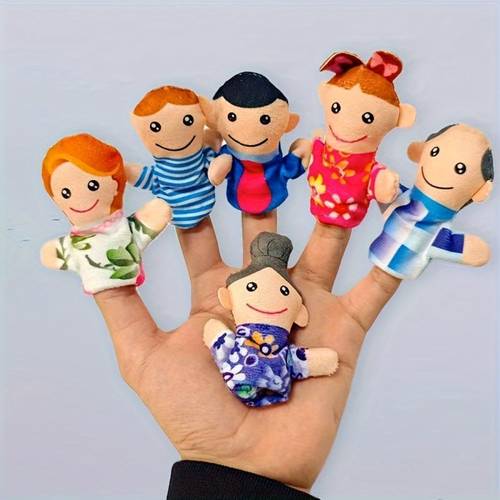 1 set a family finger puppet interactive finger puppet drama set early education toys family interactive role playing language development emotional learning finger puppet family interactive toys