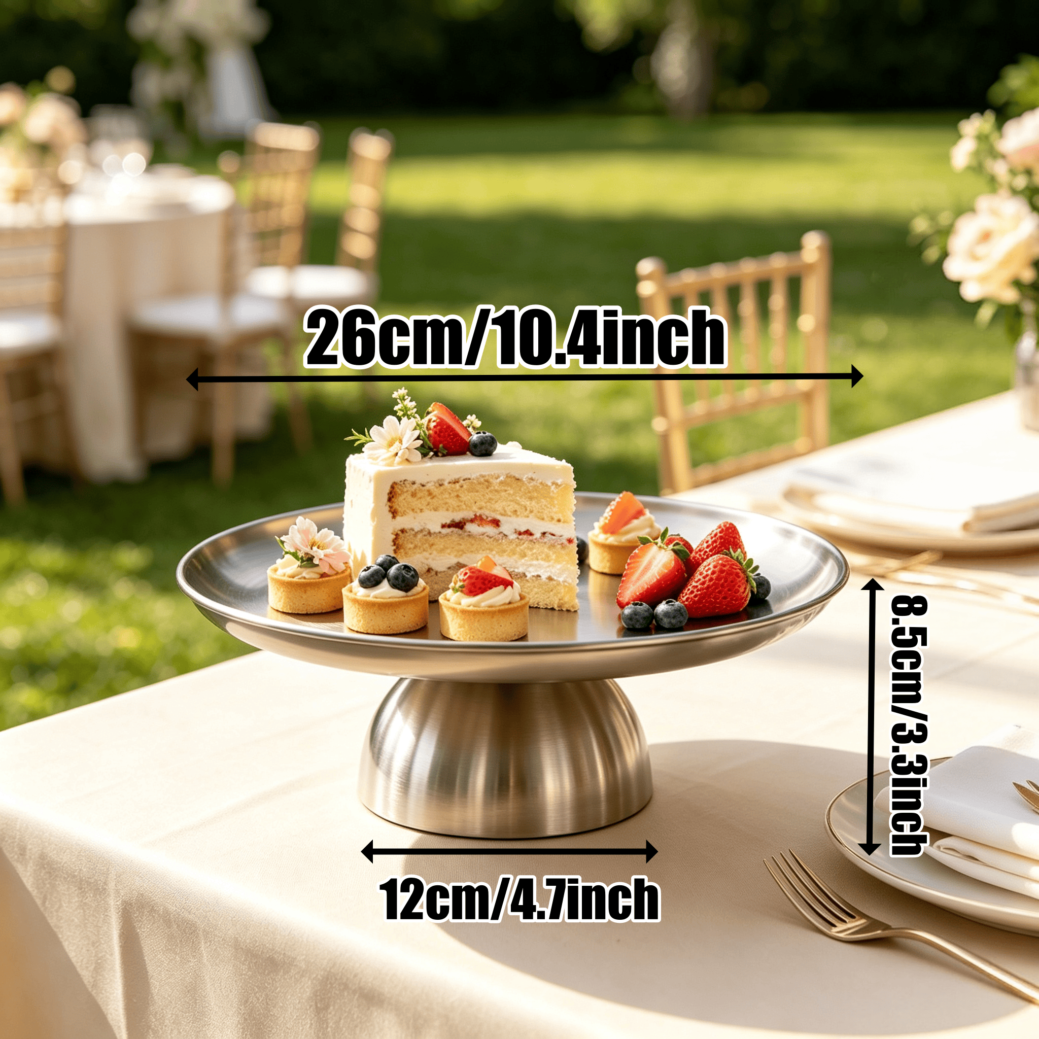 Stylish Minimalist Round Stainless Steel Serving Tray