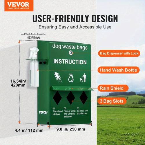 lockable dog waste bag dispenser with 600 bags bag holder for pet owners design with instructional labels for use dog poop bags