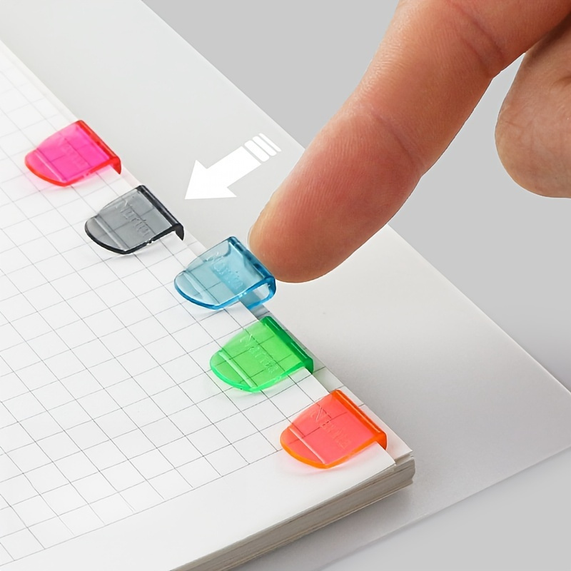 20pcs mini plastic memo holders colorful notebook tab page clips bookmark accents office paper organizer clamps 0