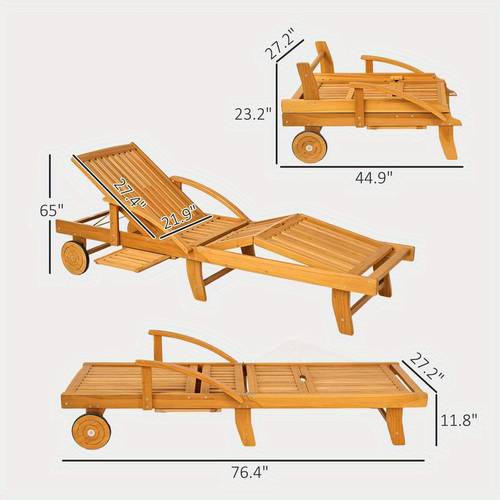 folding deck chair rocking chair acacia wood stable structure space saving