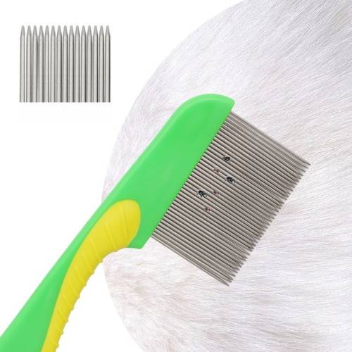 lot de 2 peignes -puces de style aléatoire pour chiens et chats, peigne à dents fines pour animaux de compagnie, éliminateur de poux et peigne de toilettage pour démêler les nœuds