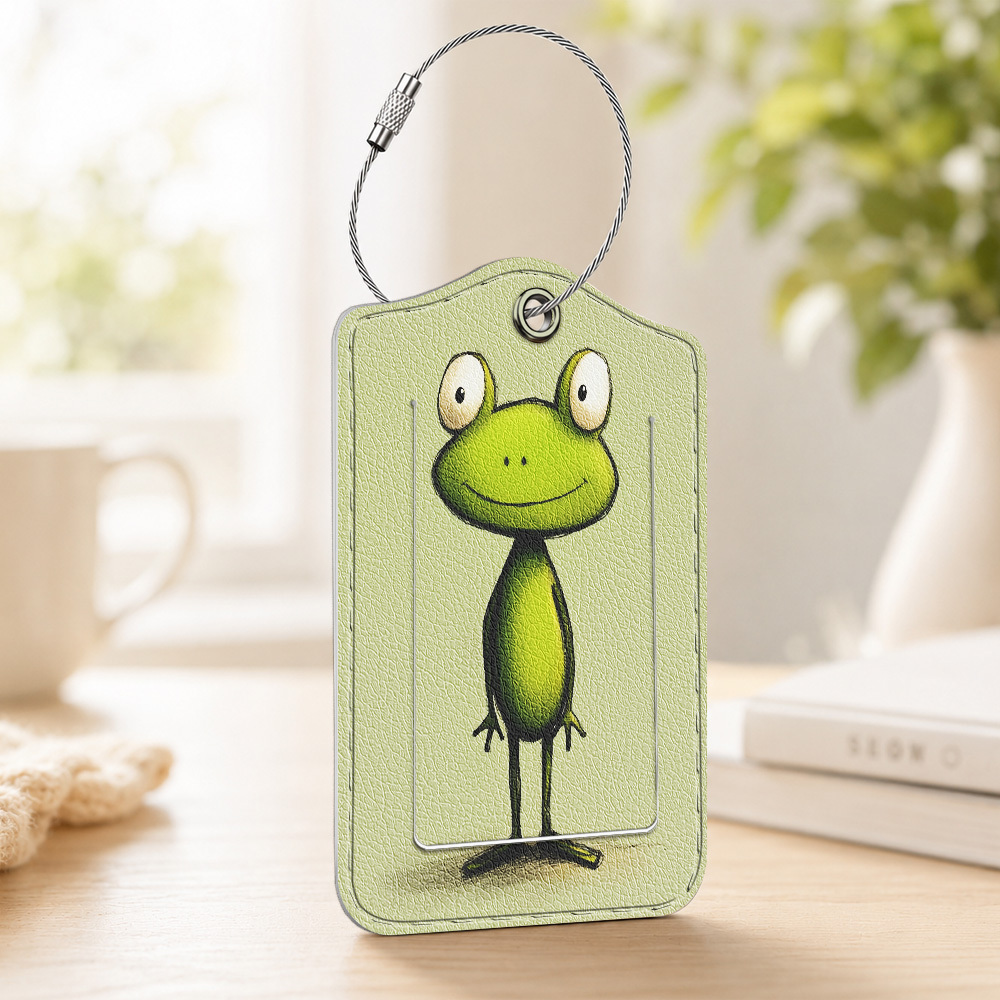 TEMU 1pc Luggage Tag, Material, With Privacy Flip Cover And Stainless Steel Hanging Ring, Durable And, Clear Identification, Suitable For Various