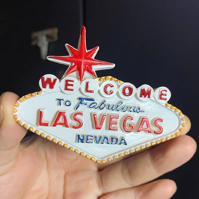 

Las Vegas 3d Magnetic Fridge Sticker - Hexagon, Strong Acrylic, Kitchen & Office Decor, Whiteboards, Cabinets, Dishwashers - Unique Gift Idea