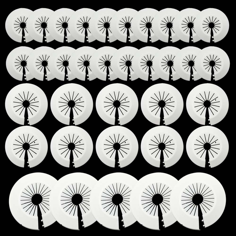 Image of 35pcs Universal Pe Plastic Hole Cover Rings | 10-55cm Pipe Decorative Covers, Perfect For Heating/gas/drain/air Conditioning Pipes, Home Renovation Unsightly Hole Cover Patch