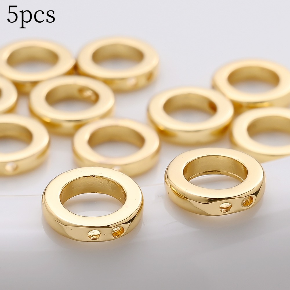 E-shop Set mit 5 Kupfer-Verbinder-Ringen, goldene und silberne Endkappen für Schmuck, Doppel-Loch-Endperlen, Spitzen für Endperlen-Finder,